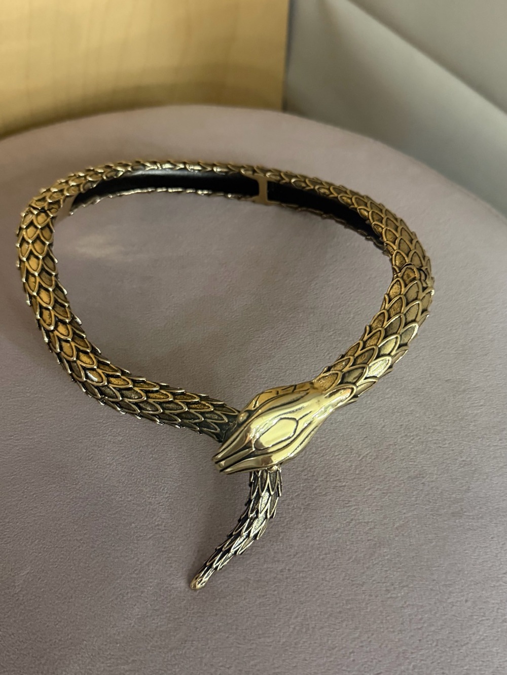 CHLOE RUNWAY GOLD BRASS SNAKE COLLAR CHOKER